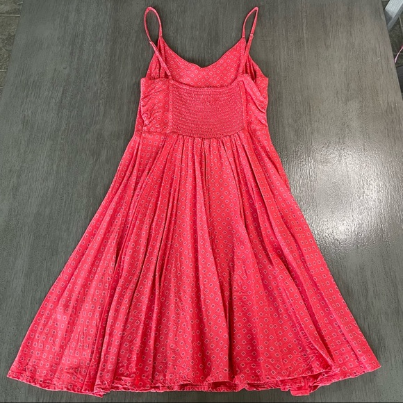 Gap Orange Fit And Flare Mini Dress With Spaghetti Straps - Picture 2 of 9